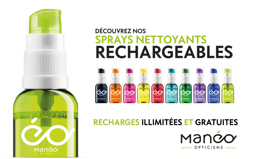 Spray nettoyant lunettes à vie - Rechargeable en magasin gratuitement